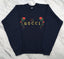 Gucci 90's Embroidered Bootleg Crewneck Large *Navy*