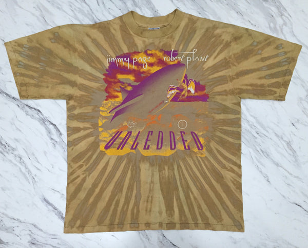 Jimmy Page & Robert Plant 'Unledded / No Quarter Tie Dye' XL/XXL *Rare*